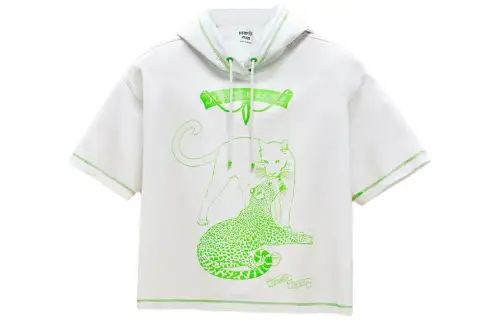 HERMES T Shirts Women's White Crew Neck Moderate Straight Fit
