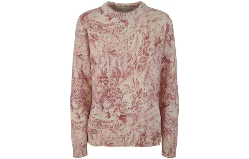 floral-jacquard wool-blend jumper