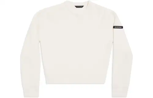 Balenciaga logo-patch stretch-wool jumper