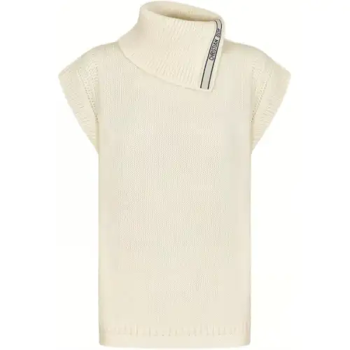 DIOR Sweaters Women's Ecru Stand Collar Moderate Other