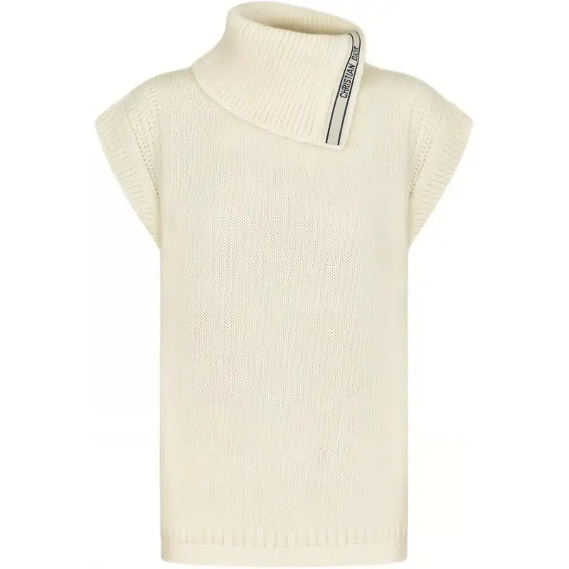 DIOR Sweaters Women's Ecru Stand Collar Moderate Other