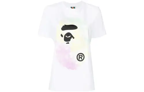 A BATHING APE T Shirts Women's White Crew Neck Moderate Straight Fit