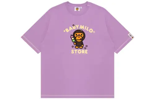 A BATHING APE T Shirts Women's Crew Neck Moderate Straight Fit
