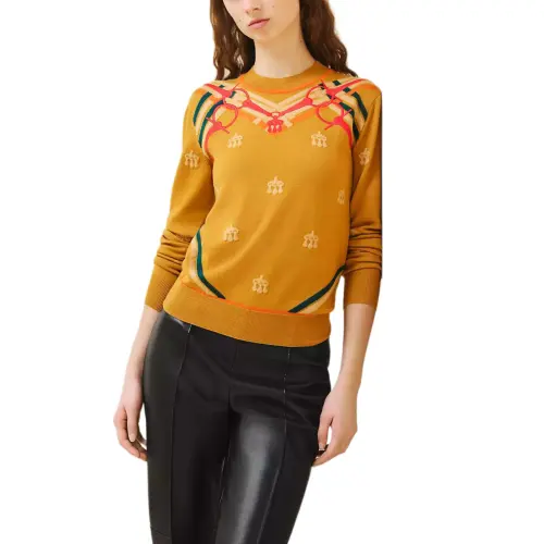 HERMES Sweater Women's Ginger Yellow