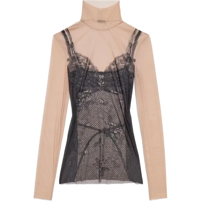 Balenciaga Lingerie Printed Long Sleeve Top
