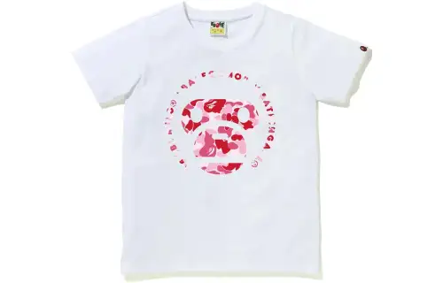Bape Women'ss Abc Camo Milo Head Tee Grey Pink