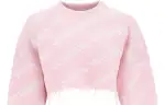Vetements Monogram Cropped Knitted Sweater 'Baby Pink/White'