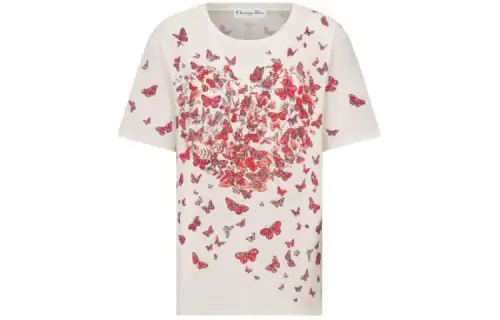 DIOR SS24 Drop Shoulder Sleeve T Shirt Women's White