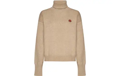 KENZO Boke Flower Embroidered Roll-Neck Knit Jumper