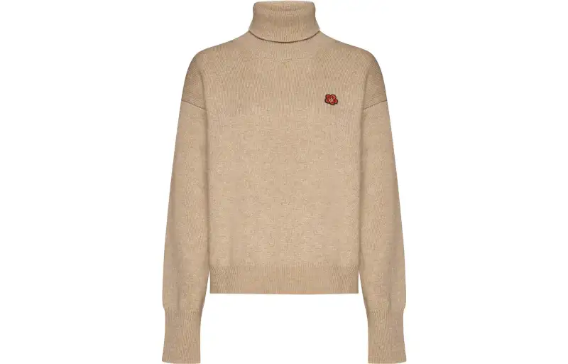 KENZO Boke Flower Embroidered Roll-Neck Knit Jumper
