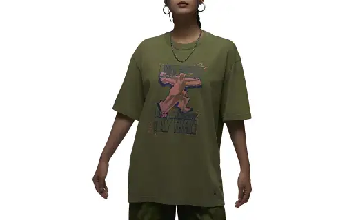 Jordan Drop Shoulder Sleeve T Shirt Women's Green