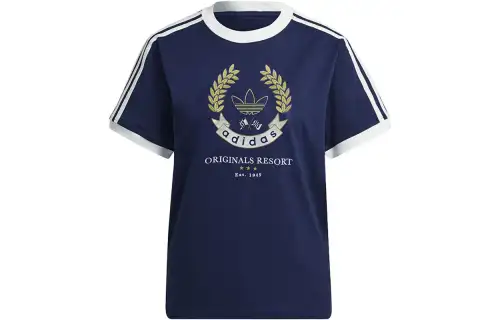 Adidas Originals Drop Shoulder Sleeve T Shirt Women's Blue