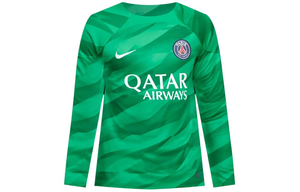 Nike Paris Saint-Germain 2023/24 Stadium Goalkeeper Round neck straight damp-wicking soccer jersey men's stadium green/stadium green/malachite/white