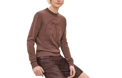 HERMES Sweaters Women's Umber Crew Neck Moderate Other