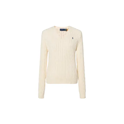 Polo Ralph Lauren Knitted long-sleeve, sleeves, classic beige sweater, V-neckline