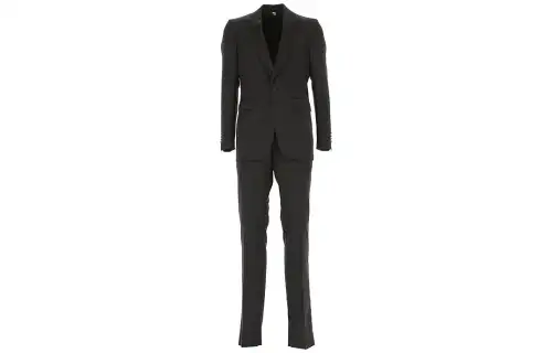 Burberry Business Suits Men's Set Black Suit Collar Moderate