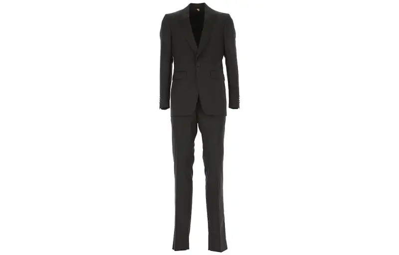 Burberry Business Suits Men's Set Black Suit Collar Moderate