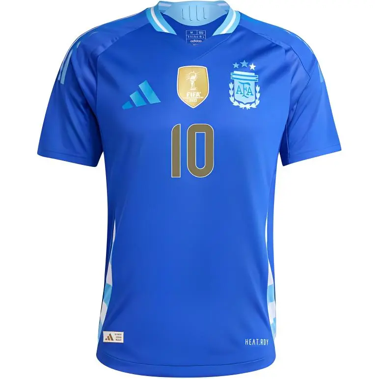 Adidas Argentina National Team ARGENTINA 2024 MESSI AWAY AUTHENTIC JERSEY Soccer Jersey Men's Blue