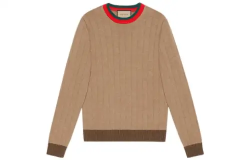 【Previous Season】web stripe-neck sweater