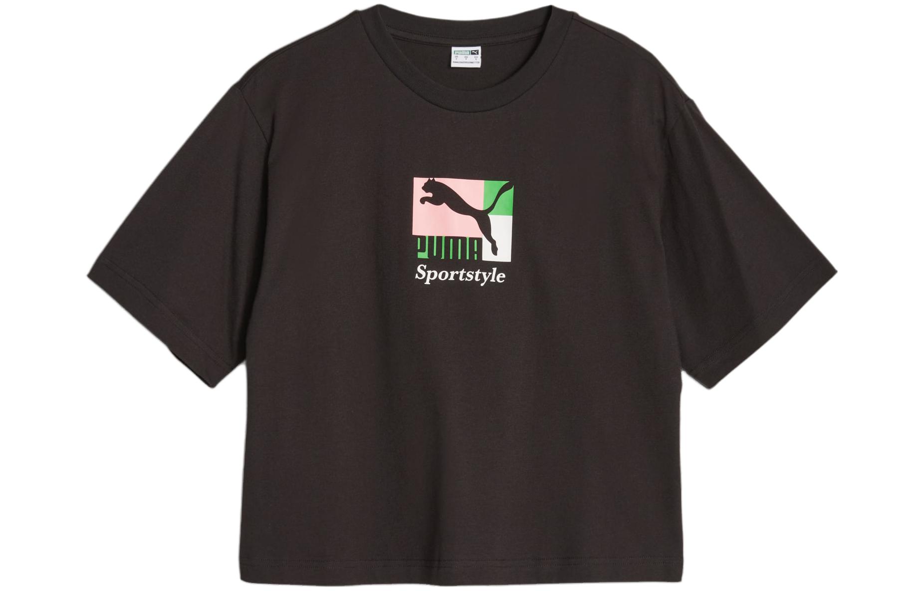 PUMA T Shirt Brand Love Classics Femme T Shirt Women's Black