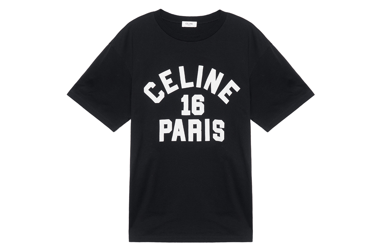 Женская футболка CELINE SS22 Logo T (черная)