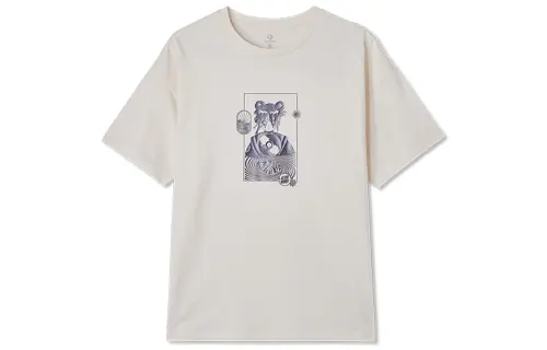 Converse Drop Shoulder Sleeve T Shirt Women's Ecru