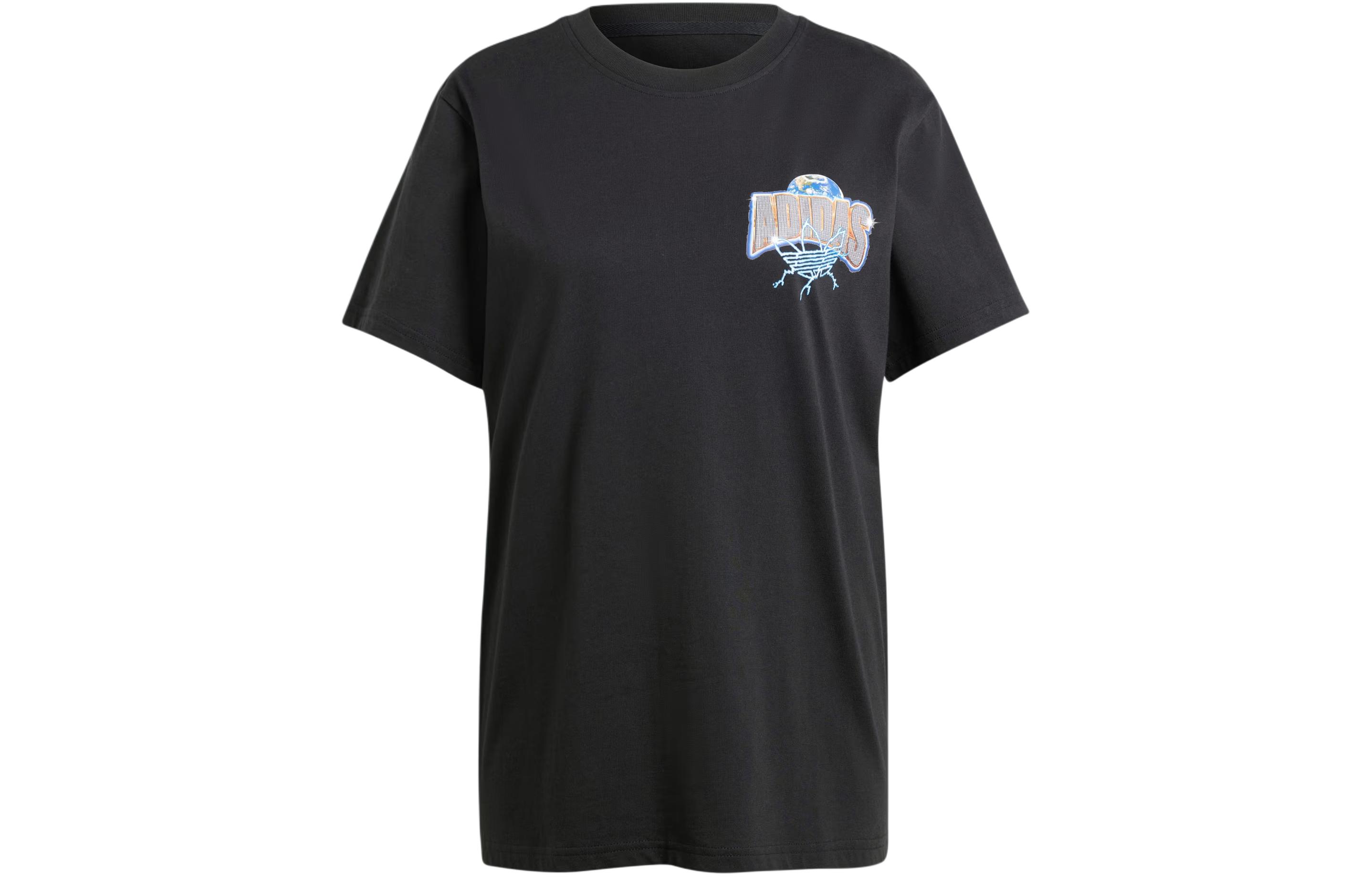 Adidas Originals Drop Shoulder Sleeve T Shirt Women's Black