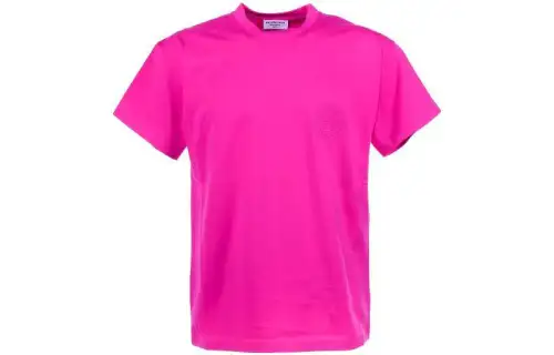 Balenciaga SS22 Drop Shoulder Sleeve T Shirt Women's Neon Pink Loose Fit