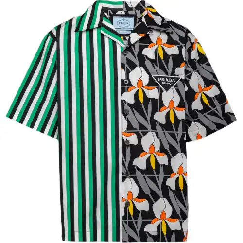 PRADA Shirts Men's Multicolor Lapel Moderate
