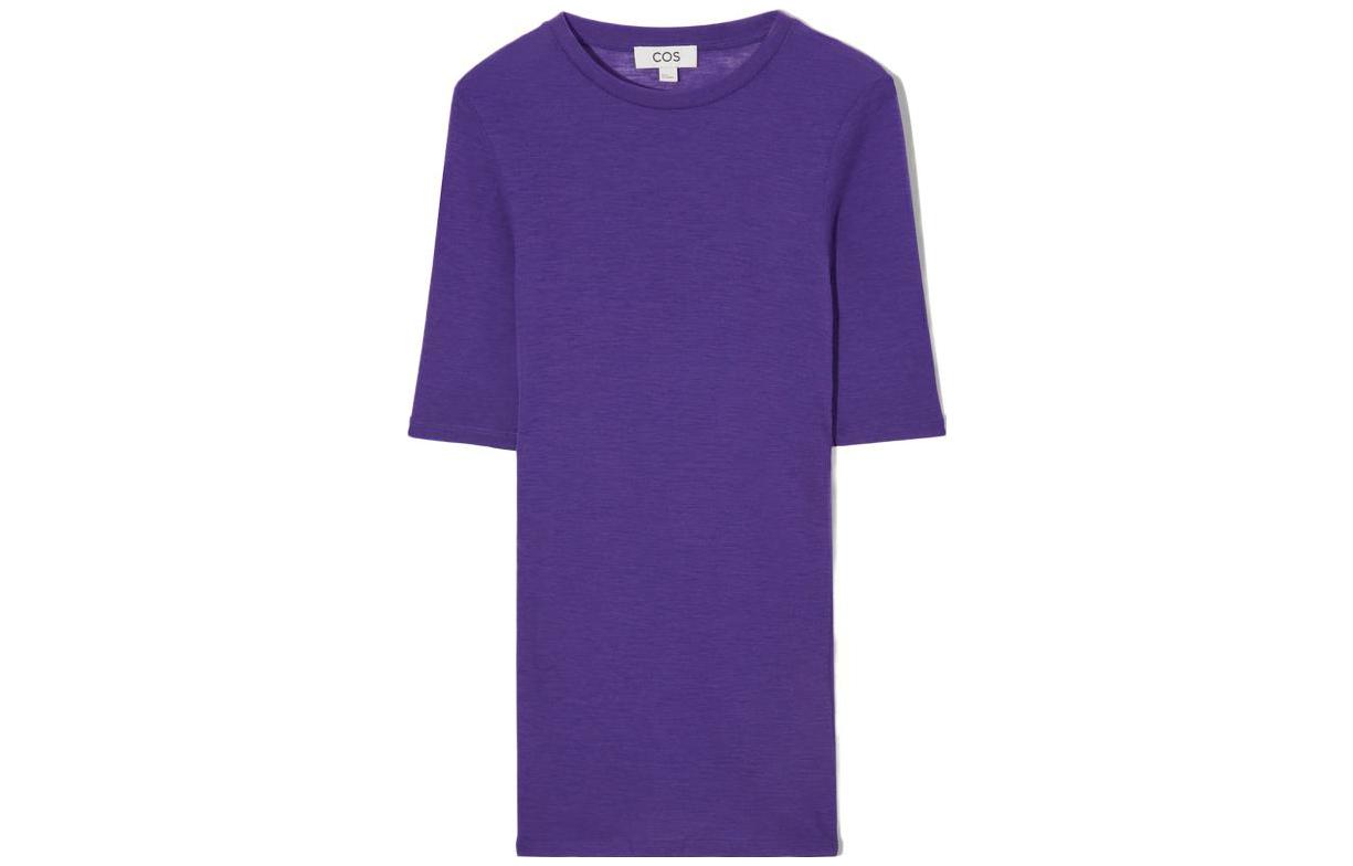 COS T Shirts Women's Purple Crew Neck Moderate Other