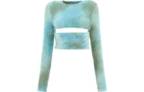OFF-WHITE Double tie-dye cut-out top