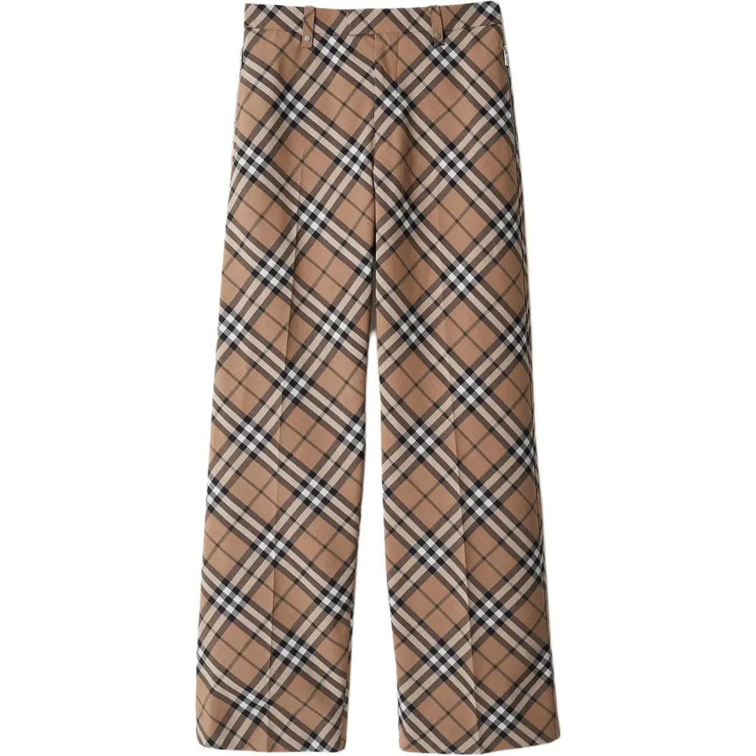 Burberry Checked Tailored Straight-Leg Trousers