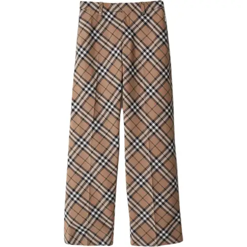 Burberry Checked Tailored Straight-Leg Trousers