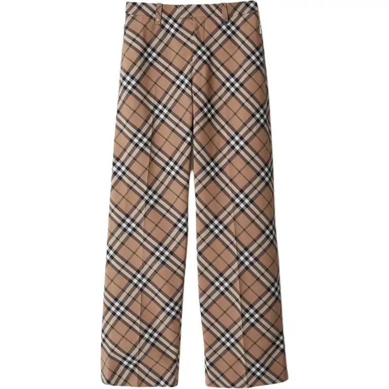 Burberry Checked Tailored Straight-Leg Trousers