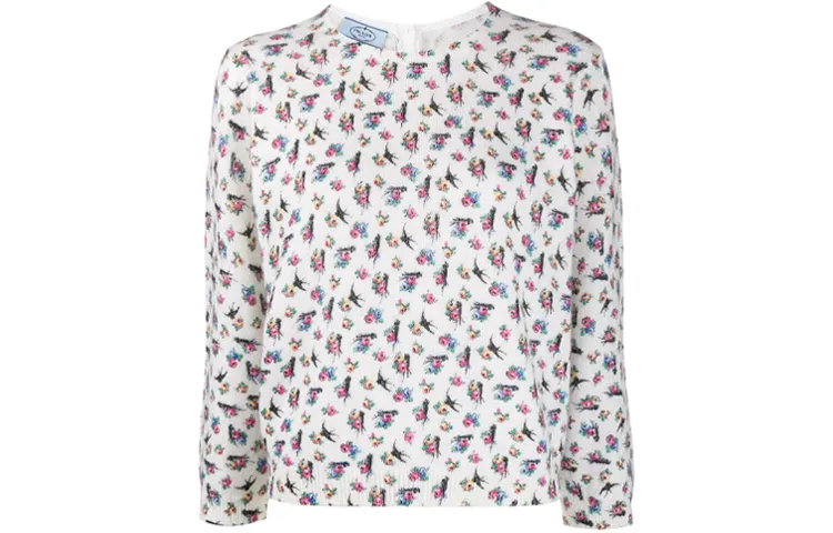 PRADA Sweaters Women's White Crew Neck Moderate Other
