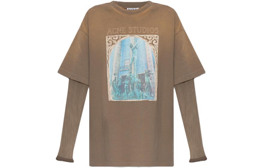 Женский лонгслив Acne Studios (коричневый)
