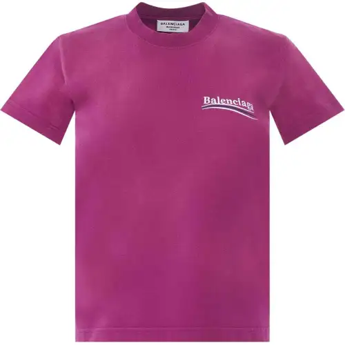 Balenciaga T Shirt 'Dark Fuschia/White/Blue'