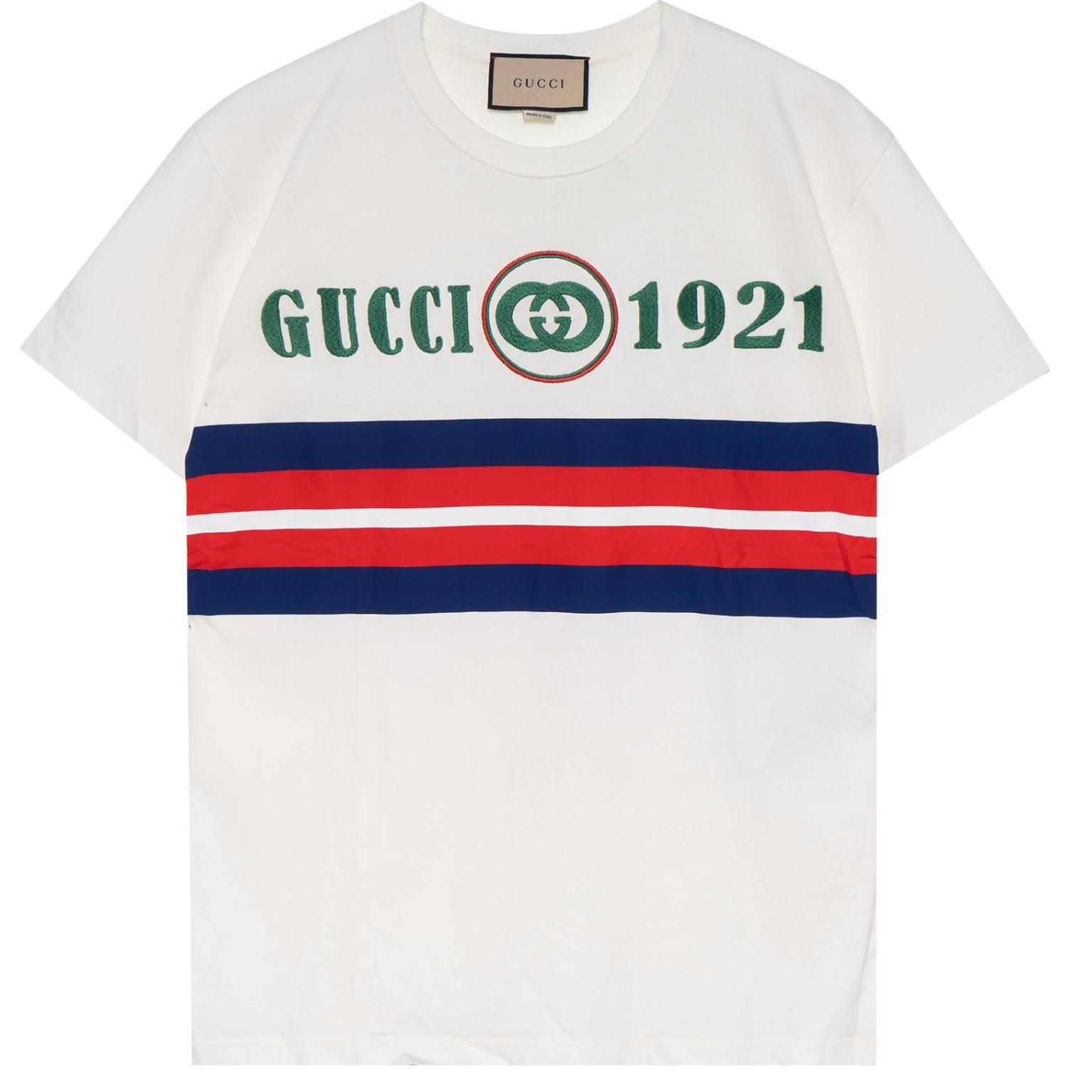 Женская футболка Gucci Colorblock Stripe SS22 (белая)