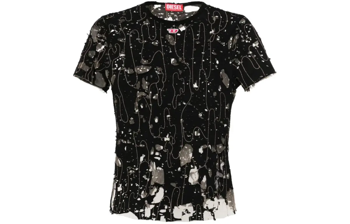 DIESEL T-Uncyna Crewneck Distressed T-Shirt