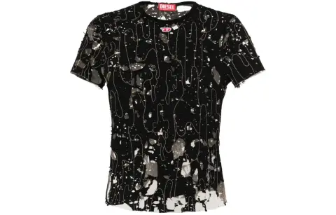 DIESEL T-Uncyna Crewneck Distressed T-Shirt