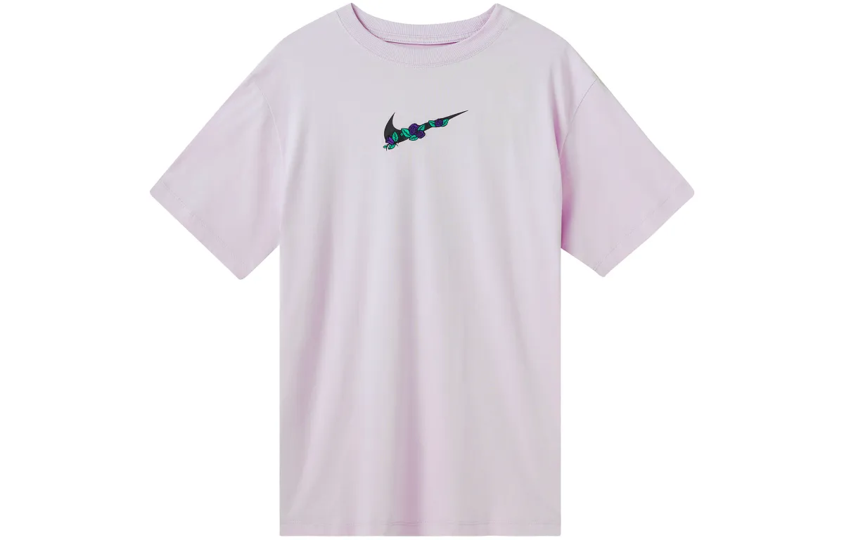 Nike Drop Shoulder Sleeve T Shirt Women's Pink Purple