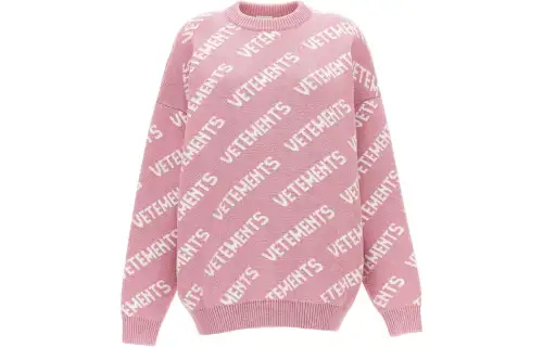 Vetements All Over Logo Embroidered Sweater