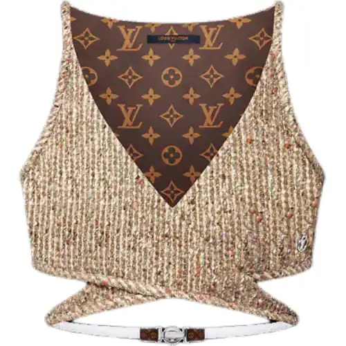 LOUIS VUITTON Lurex Tweed Crop Top