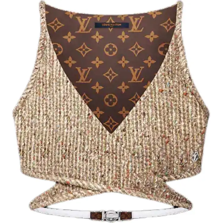 LOUIS VUITTON Lurex Tweed Crop Top