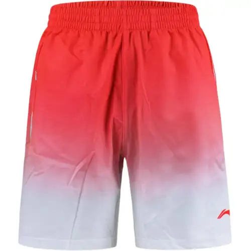 Li Ning Badminton Collection Sports Shorts Men's Fluorescent Flame Red