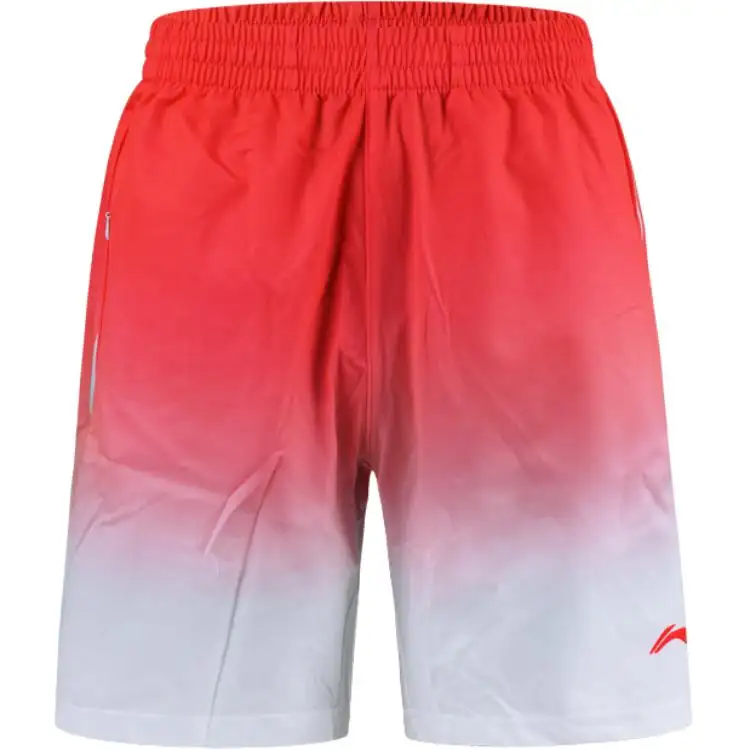 Li Ning Badminton Collection Sports Shorts Men's Fluorescent Flame Red
