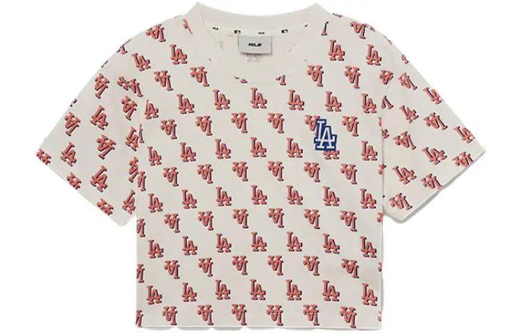 MLB Los Angeles Dodgers Crop Top Women's Cream