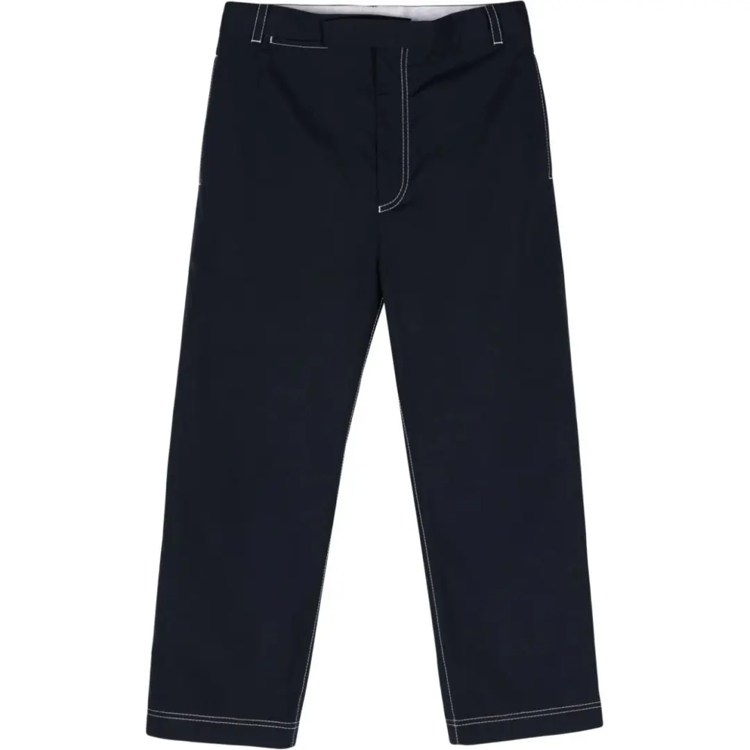 THOM BROWNE Mid Rise Straight Leg Tailored Trousers