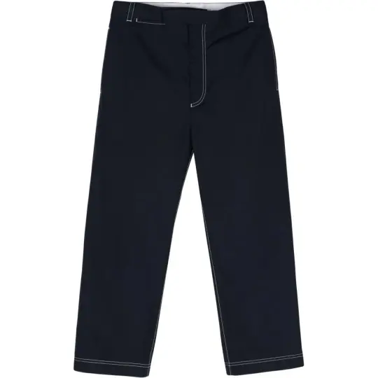THOM BROWNE Mid Rise Straight Leg Tailored Trousers