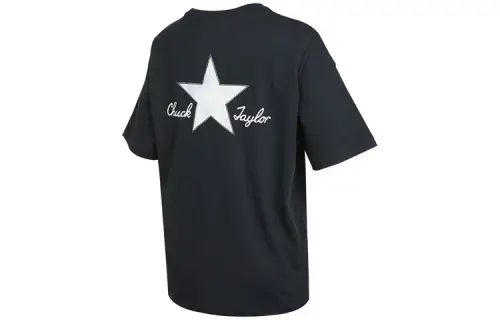 Converse Drop Shoulder Sleeve T Shirt Women's Black